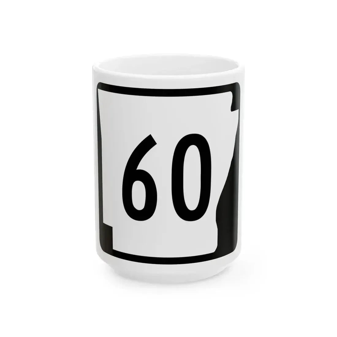Arkansas 60 (Arkansas) (Road Sign) White Coffee Mug 15oz - Go Mug Yourself