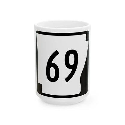 Arkansas 69 (Arkansas) (Road Sign) White Coffee Mug 15oz - Go Mug Yourself