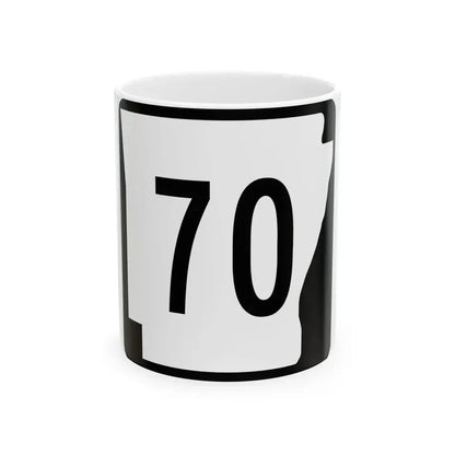 Arkansas 70 (Arkansas) (Road Sign) White Coffee Mug - Go Mug Yourself