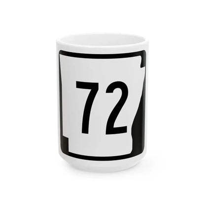 Arkansas 72 (Arkansas) (Road Sign) White Coffee Mug 15oz - Go Mug Yourself