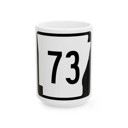 Arkansas 73 (Arkansas) (Road Sign) White Coffee Mug 15oz - Go Mug Yourself