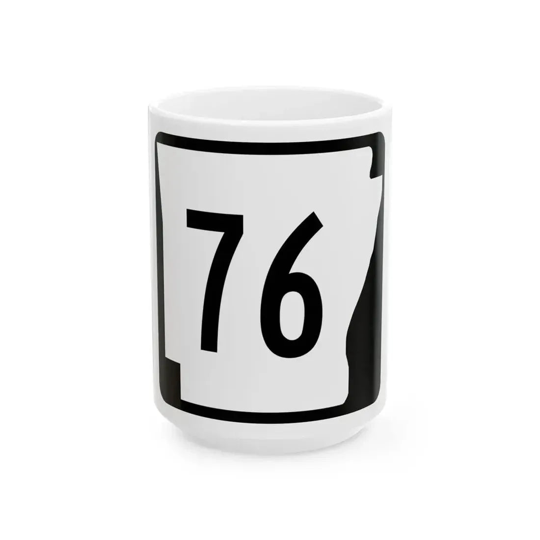 Arkansas 76 (Arkansas) (Road Sign) White Coffee Mug 15oz - Go Mug Yourself