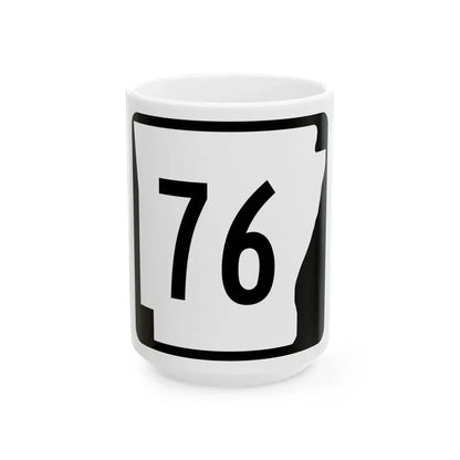 Arkansas 76 (Arkansas) (Road Sign) White Coffee Mug 15oz - Go Mug Yourself