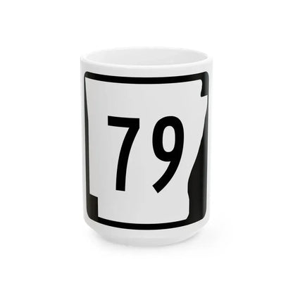 Arkansas 79 (Arkansas) (Road Sign) White Coffee Mug 15oz - Go Mug Yourself
