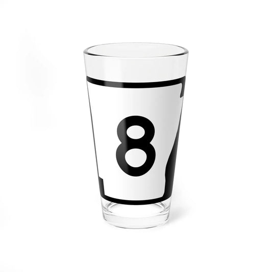 Arkansas 8 (Arkansas) (Road Sign) Pint Glass 16oz 16oz - Go Mug Yourself