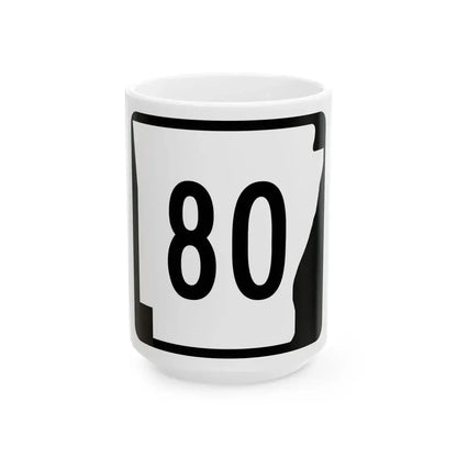 Arkansas 80 (Arkansas) (Road Sign) White Coffee Mug 15oz - Go Mug Yourself