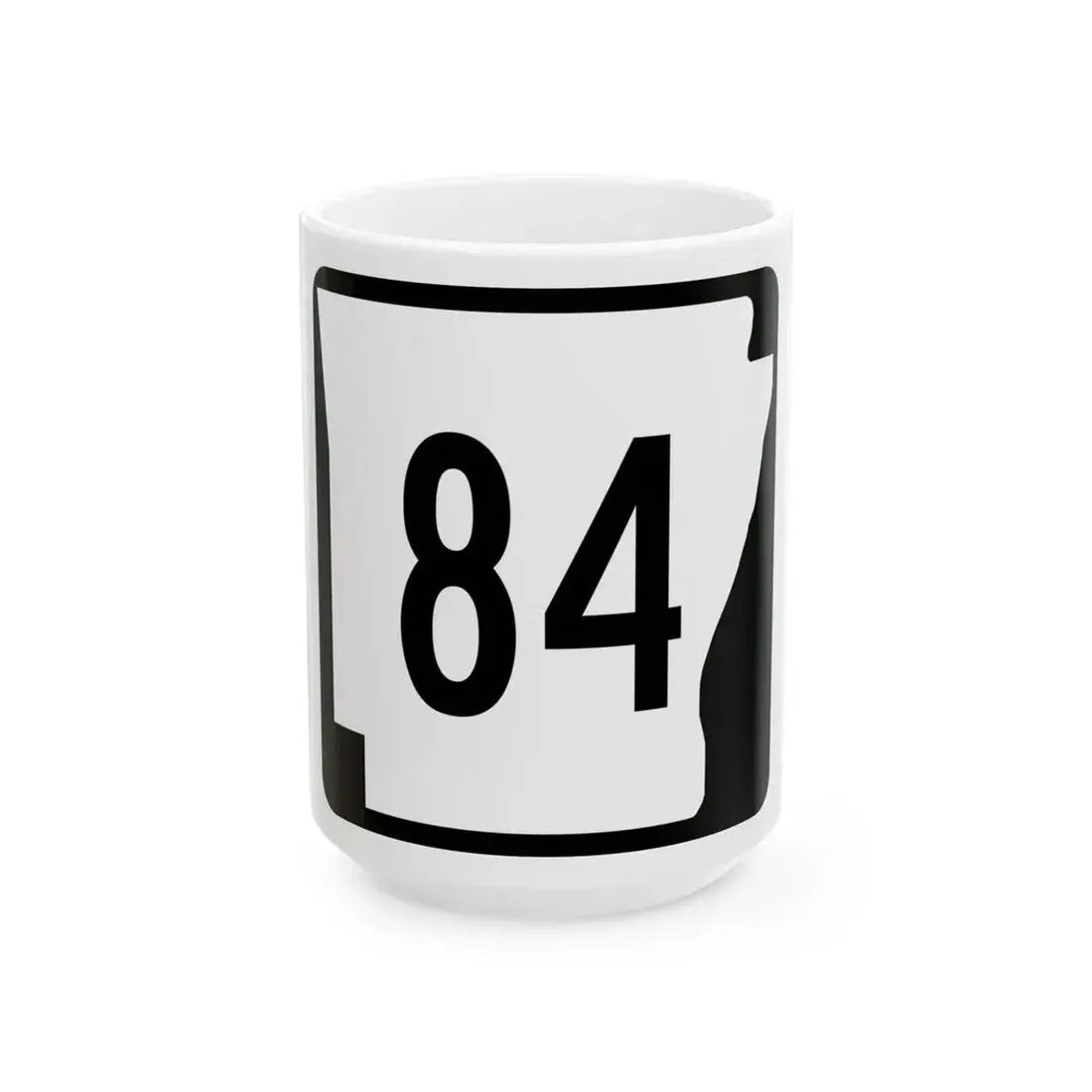 Arkansas 84 (Arkansas) (Road Sign) White Coffee Mug 15oz - Go Mug Yourself