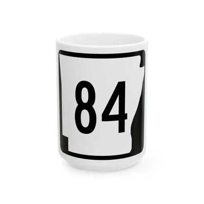 Arkansas 84 (Arkansas) (Road Sign) White Coffee Mug 15oz - Go Mug Yourself