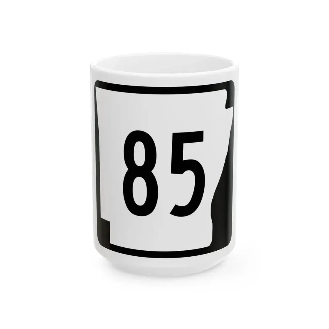 Arkansas 85 (Arkansas) (Road Sign) White Coffee Mug 15oz - Go Mug Yourself