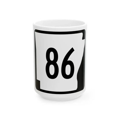 Arkansas 86 (Arkansas) (Road Sign) White Coffee Mug 15oz - Go Mug Yourself