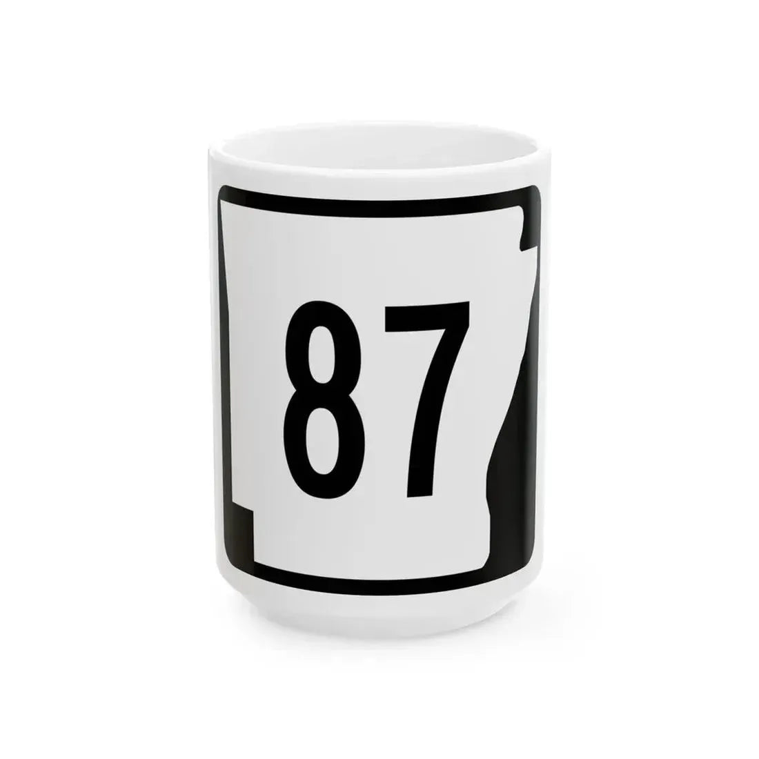 Arkansas 87 (Arkansas) (Road Sign) White Coffee Mug 15oz - Go Mug Yourself