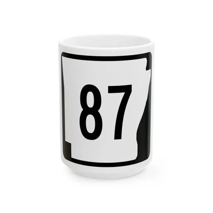 Arkansas 87 (Arkansas) (Road Sign) White Coffee Mug 15oz - Go Mug Yourself