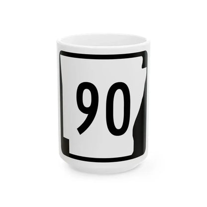 Arkansas 90 (Arkansas) (Road Sign) White Coffee Mug 15oz - Go Mug Yourself