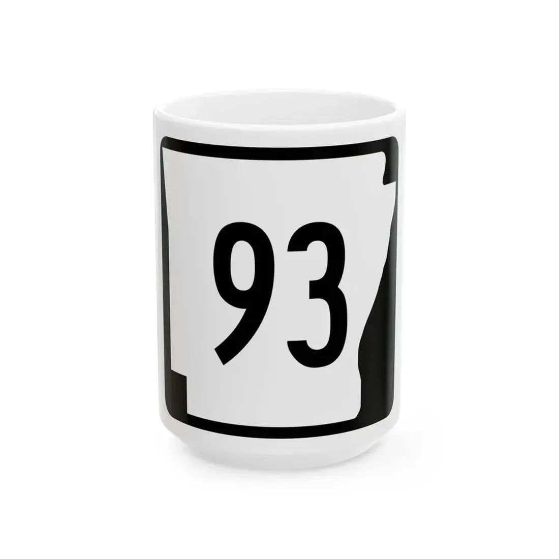 Arkansas 93 (Arkansas) (Road Sign) White Coffee Mug 15oz - Go Mug Yourself