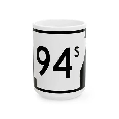 Arkansas 94S (Arkansas) (Road Sign) White Coffee Mug 15oz - Go Mug Yourself