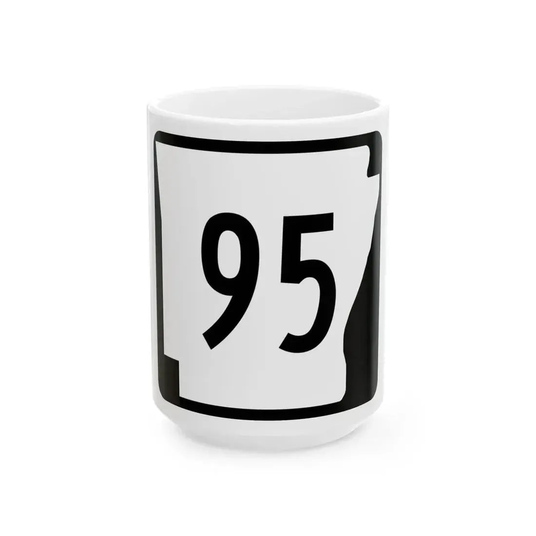 Arkansas 95 (Arkansas) (Road Sign) White Coffee Mug 15oz - Go Mug Yourself