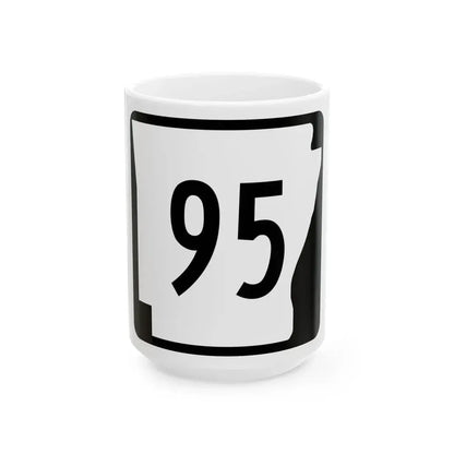 Arkansas 95 (Arkansas) (Road Sign) White Coffee Mug 15oz - Go Mug Yourself