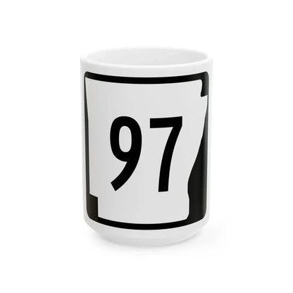 Arkansas 97 (Arkansas) (Road Sign) White Coffee Mug 15oz - Go Mug Yourself