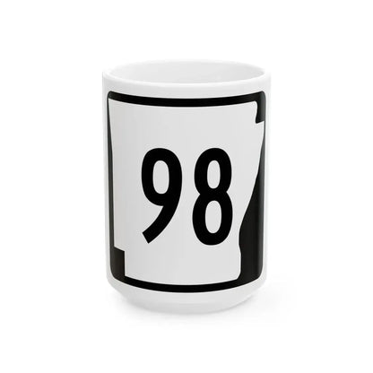 Arkansas 98 (Arkansas) (Road Sign) White Coffee Mug 15oz - Go Mug Yourself
