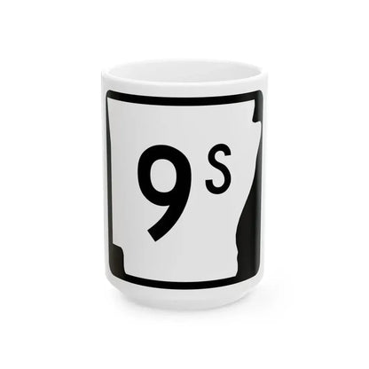 Arkansas 9S (Arkansas) (Road Sign) White Coffee Mug 15oz - Go Mug Yourself