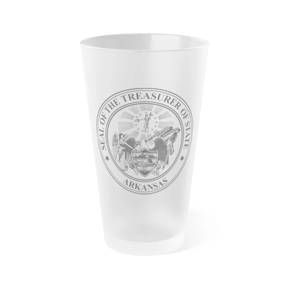 Arkansas Treasurer Seal - Frosted Pint Glass 16oz-16oz-Frosted-Go Mug Yourself