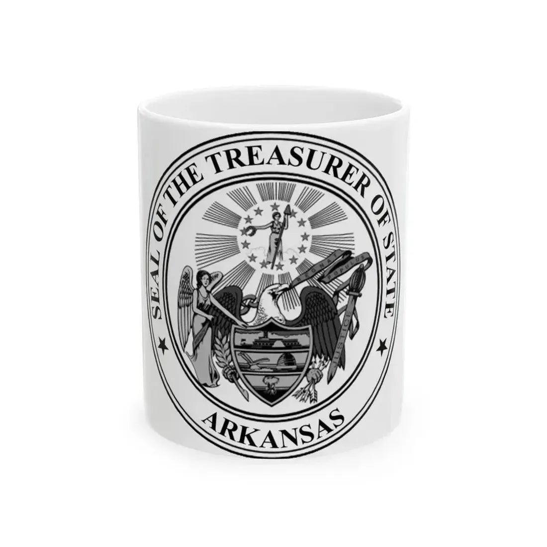 Arkansas Treasurer Seal - White Coffee Mug - Go Mug Yourself