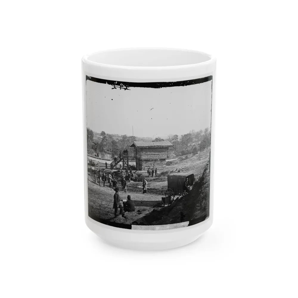 Arlington Heights, Va. Blockhouse Near Aqueduct Bridge (U.S. Civil War) White Coffee Mug-15oz-Go Mug Yourself