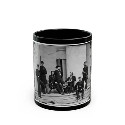 Arlington, Va. Brig. Gen. Gustavus A. Derussey (Third From Left) And Staff On Portico Of Arlington House (U.S. Civil War) Black Coffee Mug 11oz - Go Mug Yourself