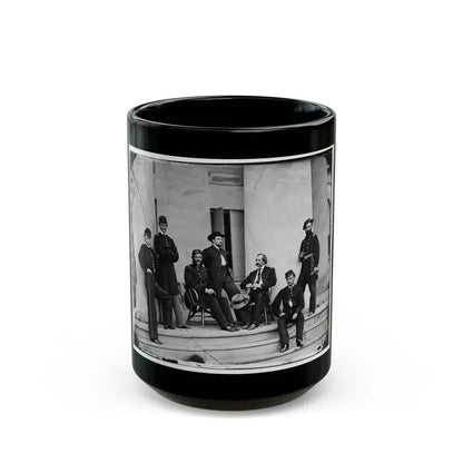 Arlington, Va. Brig. Gen. Gustavus A. Derussey (Third From Left) And Staff On Portico Of Arlington House (U.S. Civil War) Black Coffee Mug 15oz - Go Mug Yourself