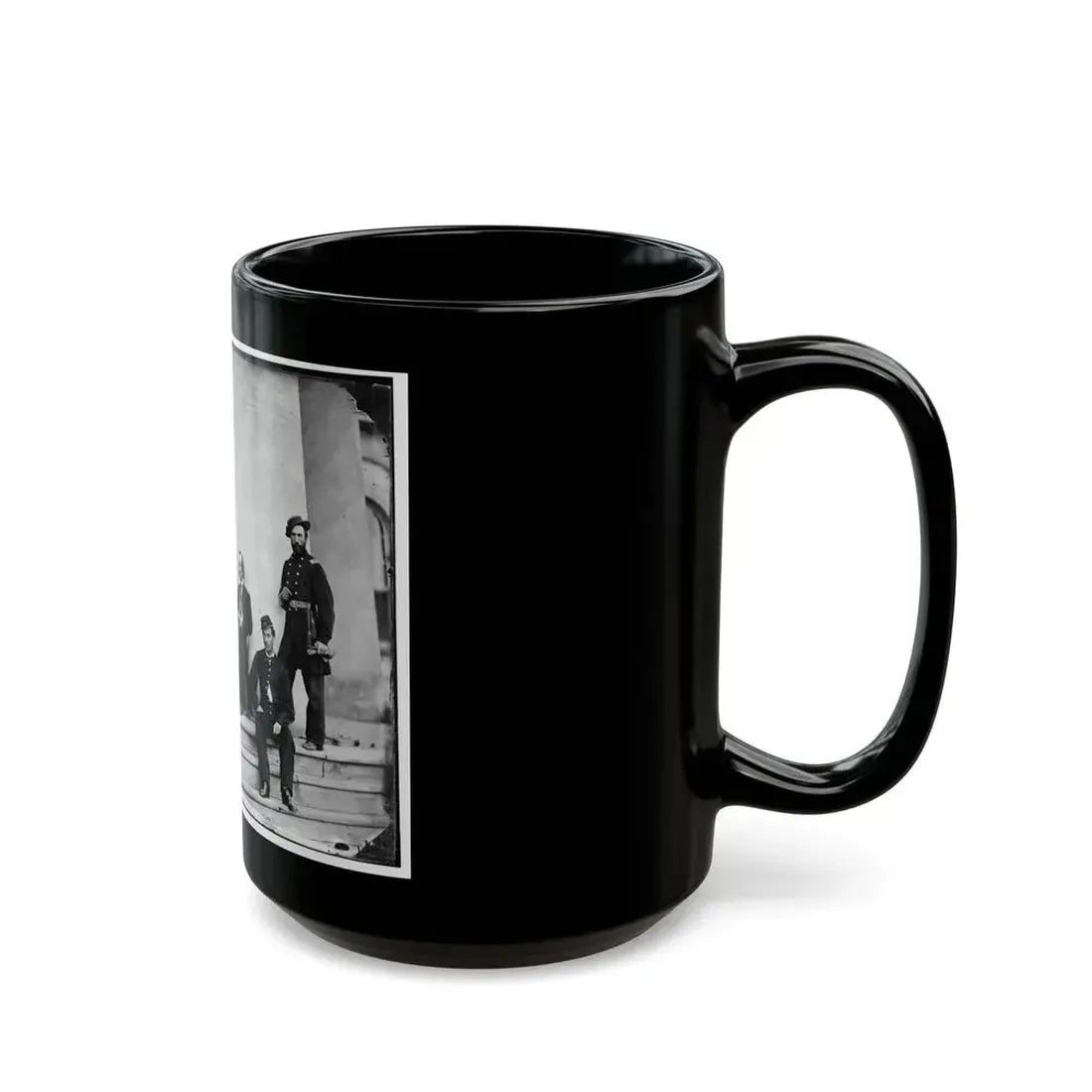 Arlington, Va. Brig. Gen. Gustavus A. Derussey (Third From Left) And Staff On Portico Of Arlington House (U.S. Civil War) Black Coffee Mug - Go Mug Yourself