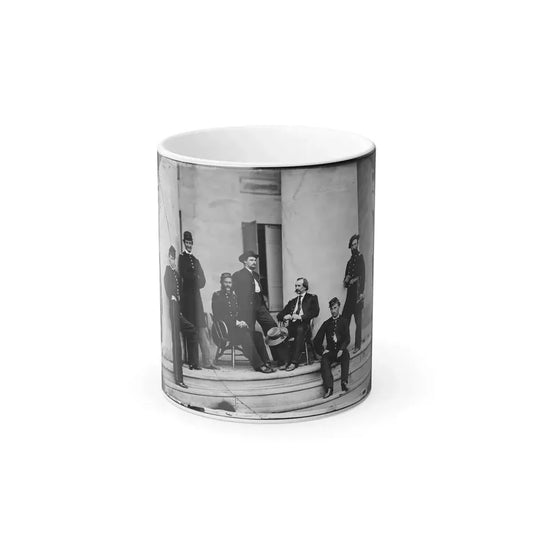 Arlington, Va. Brig. Gen. Gustavus A. Derussey (Third From Left) and Staff on Portico of Arlington House (U.S. Civil War) Color Changing Coffee Mug 11oz Default Title - Go Mug Yourself