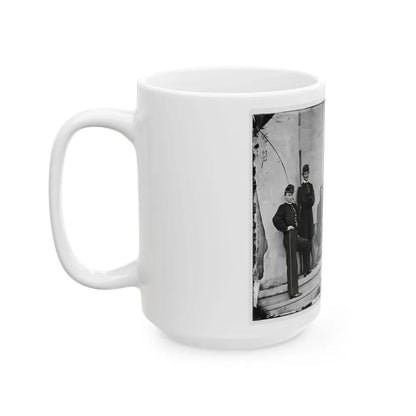 Arlington, Va. Brig. Gen. Gustavus A. Derussey (Third From Left) And Staff On Portico Of Arlington House (U.S. Civil War) White Coffee Mug - Go Mug Yourself