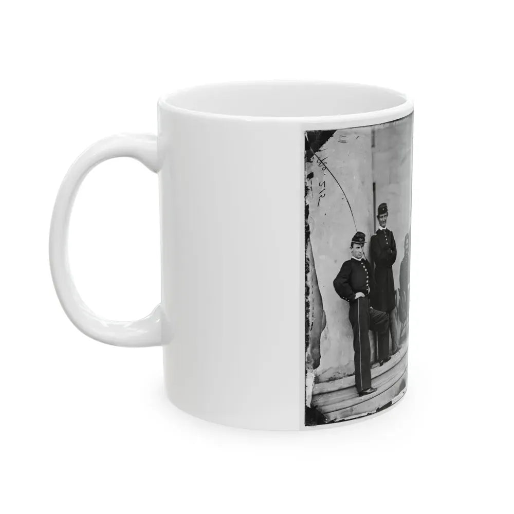 Arlington, Va. Brig. Gen. Gustavus A. Derussey (Third From Left) And Staff On Portico Of Arlington House (U.S. Civil War) White Coffee Mug - Go Mug Yourself