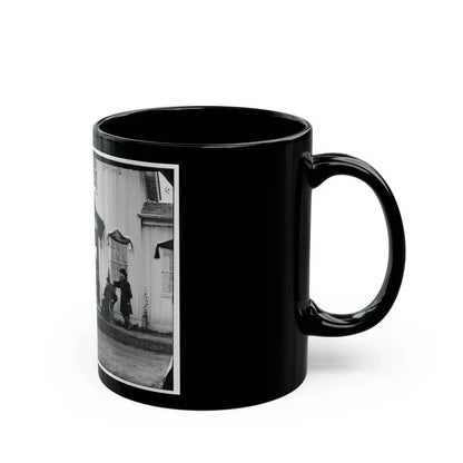 Arlington, Va. Capt. Nevins And Officers In Front Of Headquarters, Fort Whipple; Mourning Crepe Drawn Over Doors And Windows (U.S. Civil War) Black Coffee Mug - Go Mug Yourself