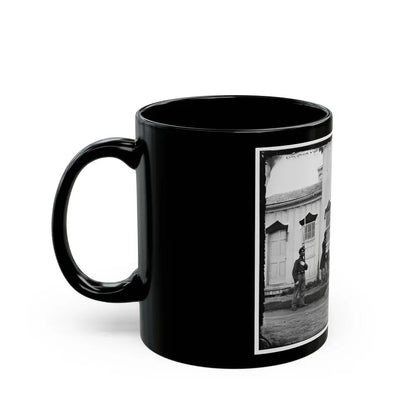 Arlington, Va. Capt. Nevins And Officers In Front Of Headquarters, Fort Whipple; Mourning Crepe Drawn Over Doors And Windows (U.S. Civil War) Black Coffee Mug - Go Mug Yourself