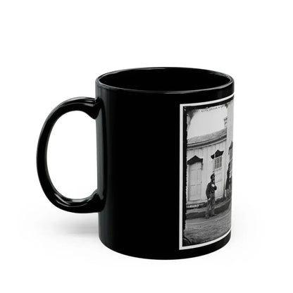 Arlington, Va. Capt. Nevins And Officers In Front Of Headquarters, Fort Whipple; Mourning Crepe Drawn Over Doors And Windows (U.S. Civil War) Black Coffee Mug - Go Mug Yourself