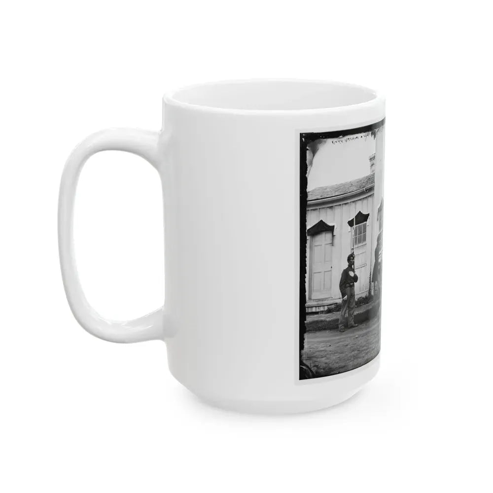 Arlington, Va. Capt. Nevins And Officers In Front Of Headquarters, Fort Whipple; Mourning Crepe Drawn Over Doors And Windows (U.S. Civil War) White Coffee Mug - Go Mug Yourself