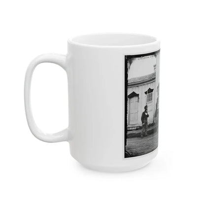 Arlington, Va. Capt. Nevins And Officers In Front Of Headquarters, Fort Whipple; Mourning Crepe Drawn Over Doors And Windows (U.S. Civil War) White Coffee Mug - Go Mug Yourself