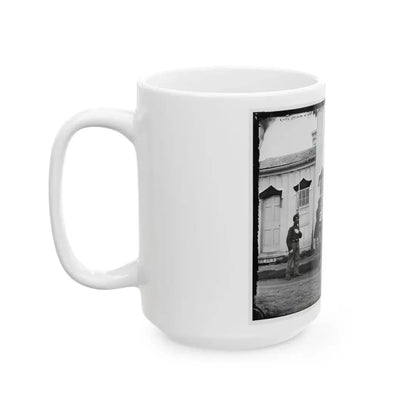Arlington, Va. Capt. Nevins And Officers In Front Of Headquarters, Fort Whipple; Mourning Crepe Drawn Over Doors And Windows (U.S. Civil War) White Coffee Mug - Go Mug Yourself