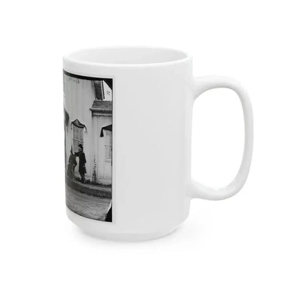 Arlington, Va. Capt. Nevins And Officers In Front Of Headquarters, Fort Whipple; Mourning Crepe Drawn Over Doors And Windows (U.S. Civil War) White Coffee Mug - Go Mug Yourself