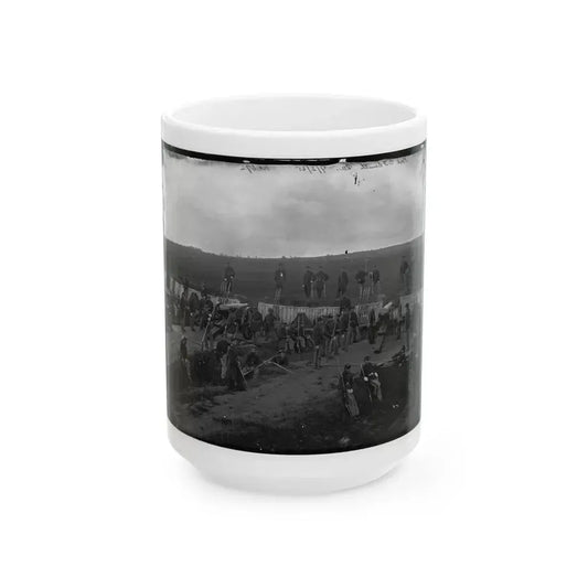 Arlington, Va. Company F, 2d New York Artillery At Fort C.F. Smith (U.S. Civil War) White Coffee Mug 15oz - Go Mug Yourself