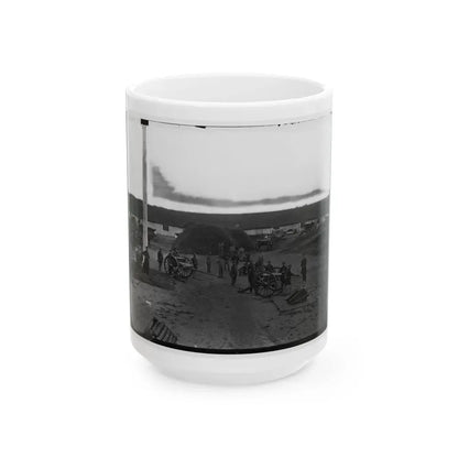 Arlington, Va. Interior View Of Fort C.F. Smith, With Gun Crew Of Company L, 2d New York Artillery (U.S. Civil War) White Coffee Mug 15oz - Go Mug Yourself