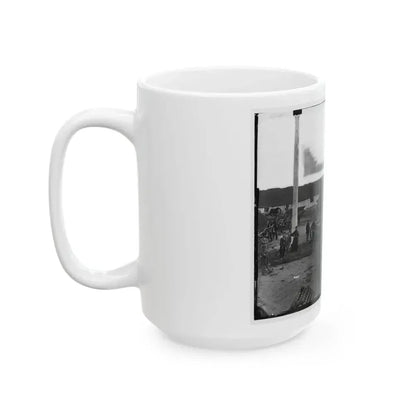 Arlington, Va. Interior View Of Fort C.F. Smith, With Gun Crew Of Company L, 2d New York Artillery (U.S. Civil War) White Coffee Mug - Go Mug Yourself