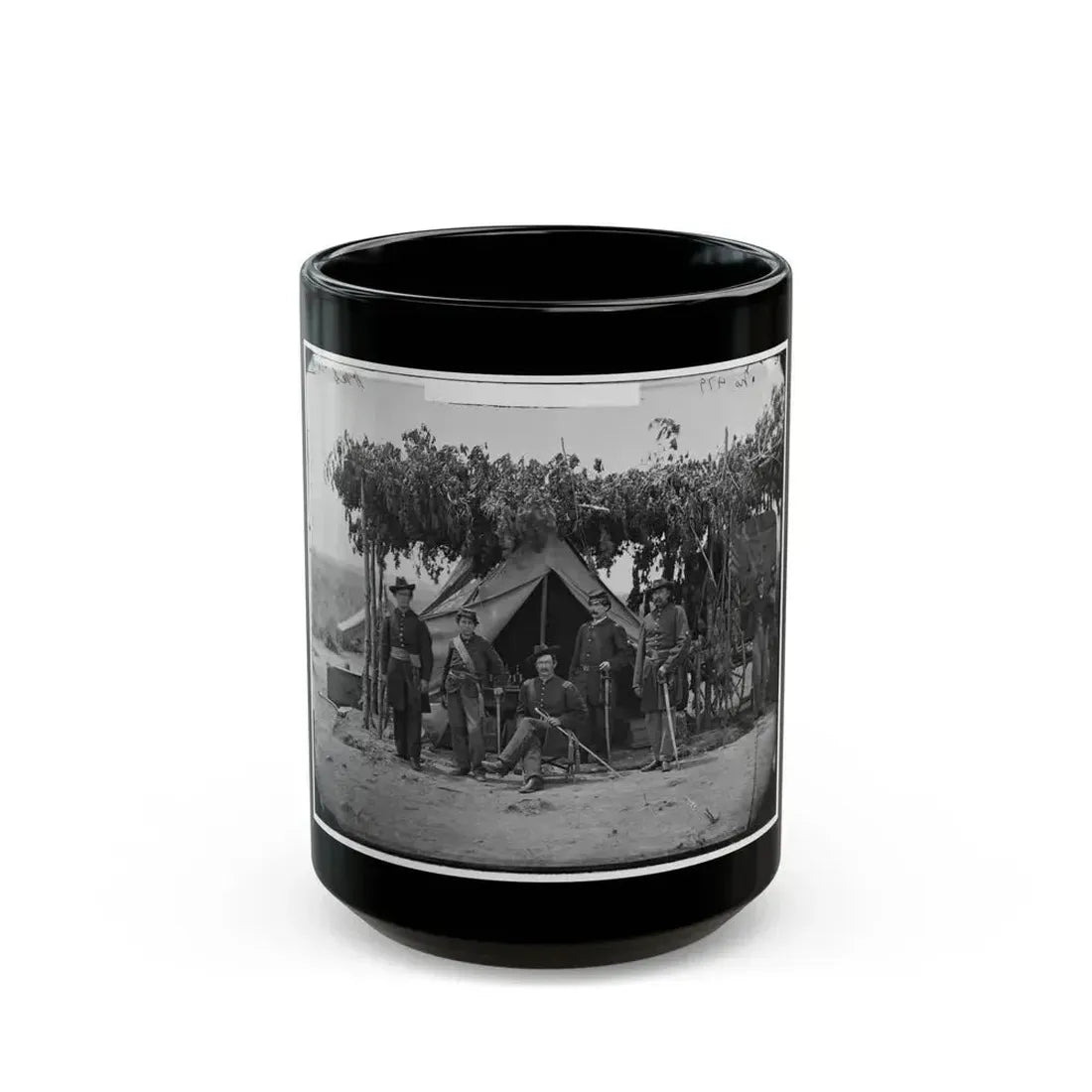 Arlington, Va. Officers Of Company F, 2d New York Artillery At Fort C.F. Smith (U.S. Civil War) Black Coffee Mug 15oz - Go Mug Yourself