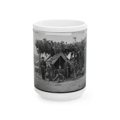 Arlington, Va. Officers Of Company F, 2d New York Artillery At Fort C.F. Smith (U.S. Civil War) White Coffee Mug - Go Mug Yourself