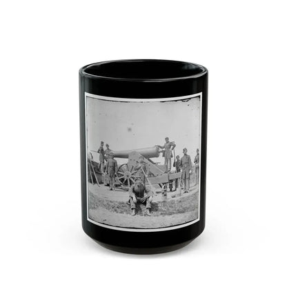 Arlington, Va.  Soldiers With 24-Pdr. Siege Gun On Wooden Barbette Carriage At Fort Corcoran (U.S. Civil War) Black Coffee Mug 15oz - Go Mug Yourself