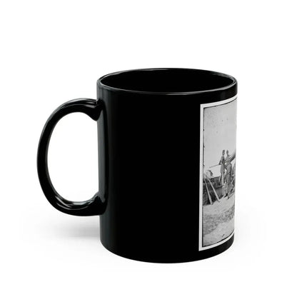 Arlington, Va.  Soldiers With 24-Pdr. Siege Gun On Wooden Barbette Carriage At Fort Corcoran (U.S. Civil War) Black Coffee Mug - Go Mug Yourself