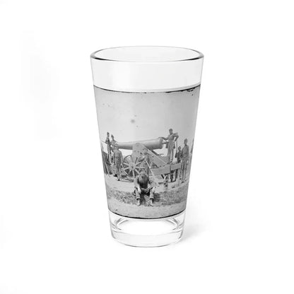 Arlington, Va.  Soldiers With 24-Pdr. Siege Gun On Wooden Barbette Carriage At Fort Corcoran (U.S. Civil War) Pint Glass 16oz 16oz - Go Mug Yourself