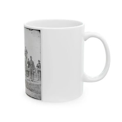 Arlington, Va.  Soldiers With 24-Pdr. Siege Gun On Wooden Barbette Carriage At Fort Corcoran (U.S. Civil War) White Coffee Mug - Go Mug Yourself