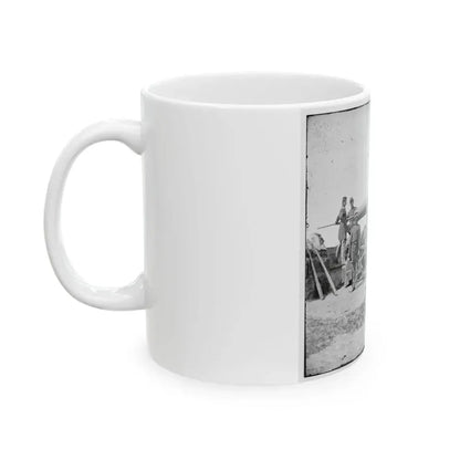 Arlington, Va.  Soldiers With 24-Pdr. Siege Gun On Wooden Barbette Carriage At Fort Corcoran (U.S. Civil War) White Coffee Mug - Go Mug Yourself